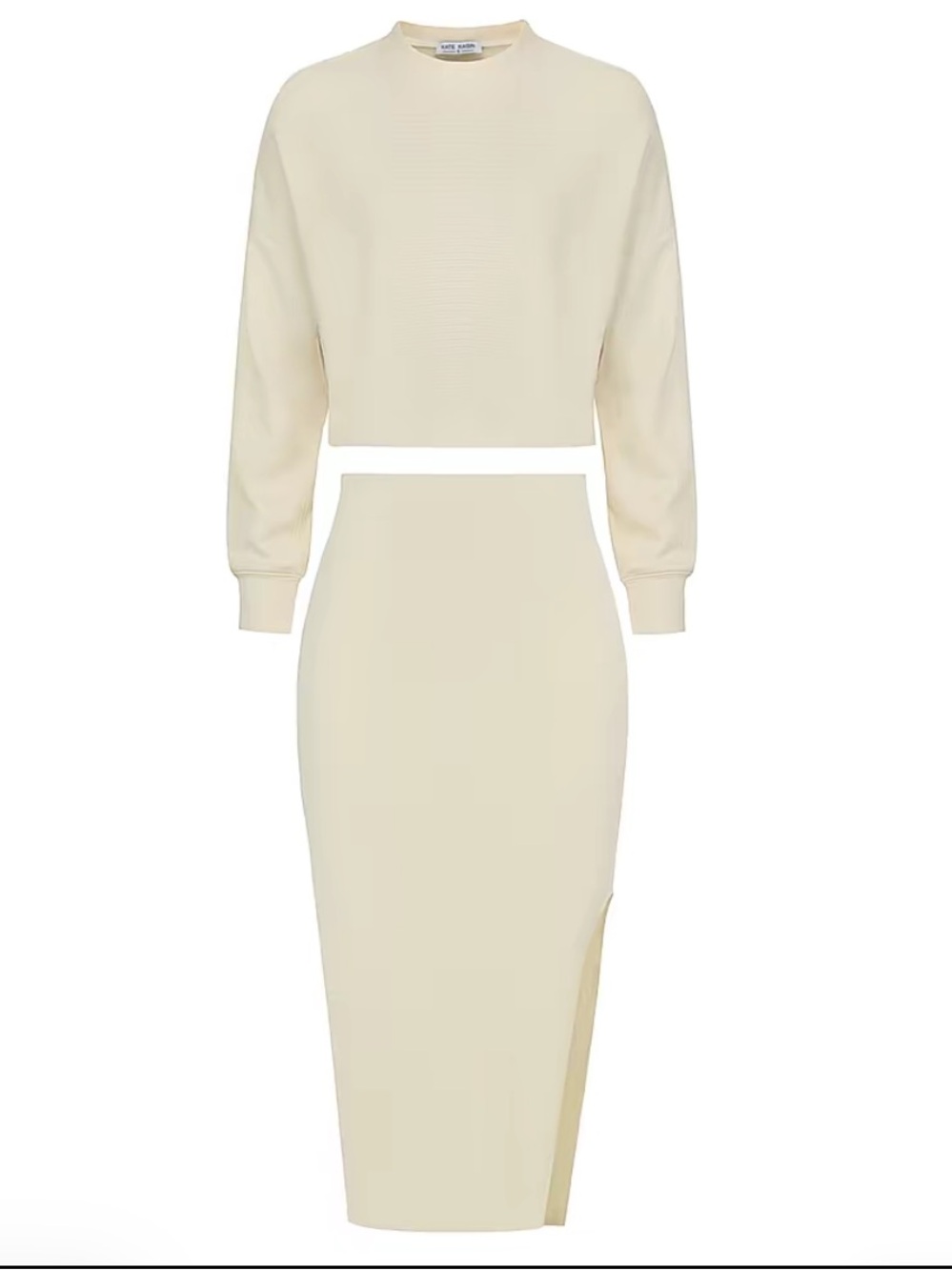 Grace Karin Cream Two-Piece Cropped Top and Pencil Skirt Set